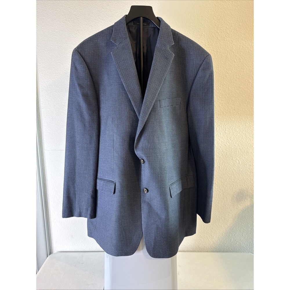 Lauren Ralph Lauren Mens Navy Charcoal Check Wool/Silk Blazer Size 44L